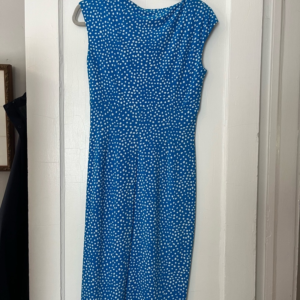 Lauren Ralph Lauren Blue and White Midi Dress